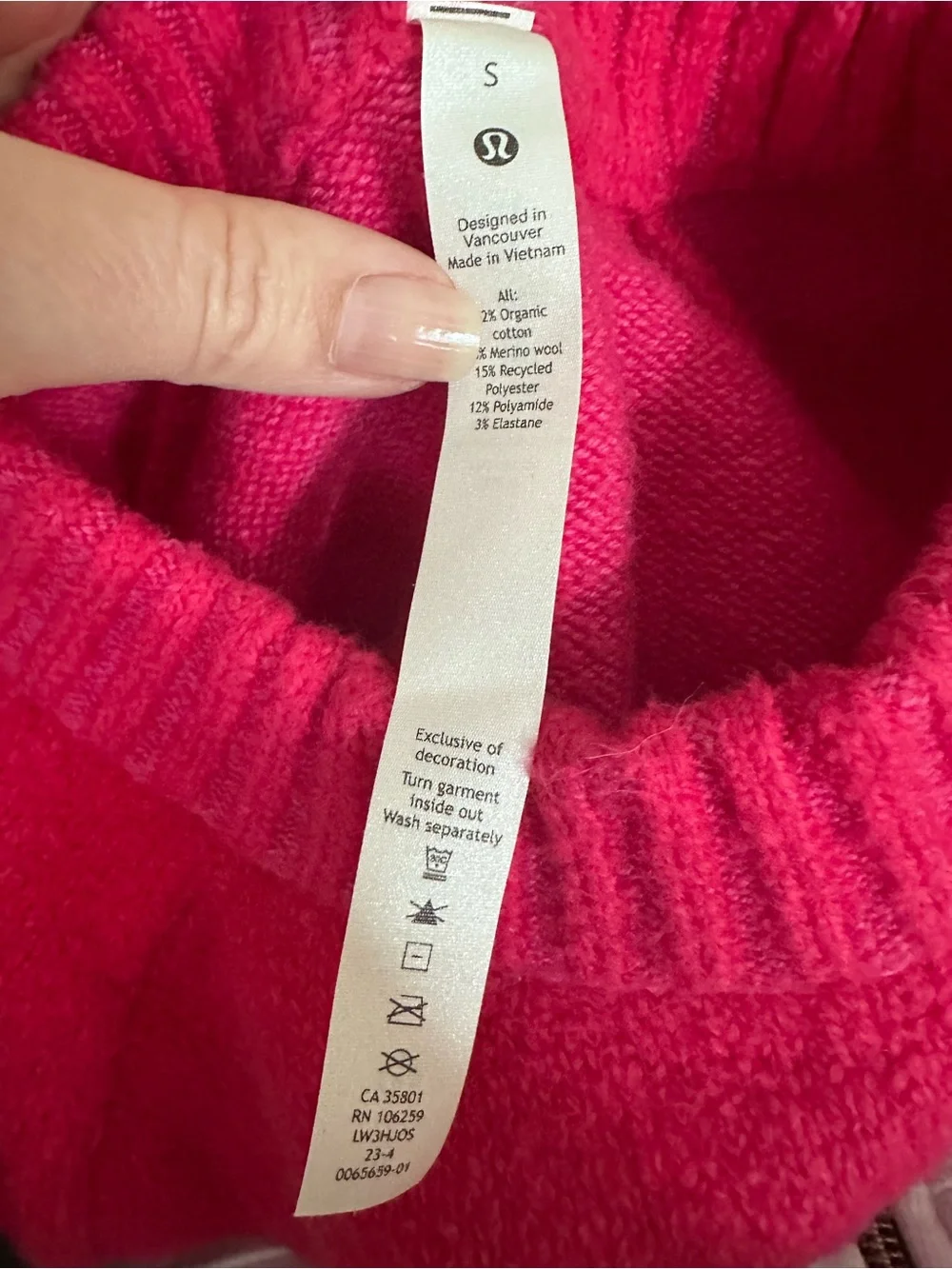 Lululemon Brushed Cotton Merino Blend Crewneck Sonic Pink!